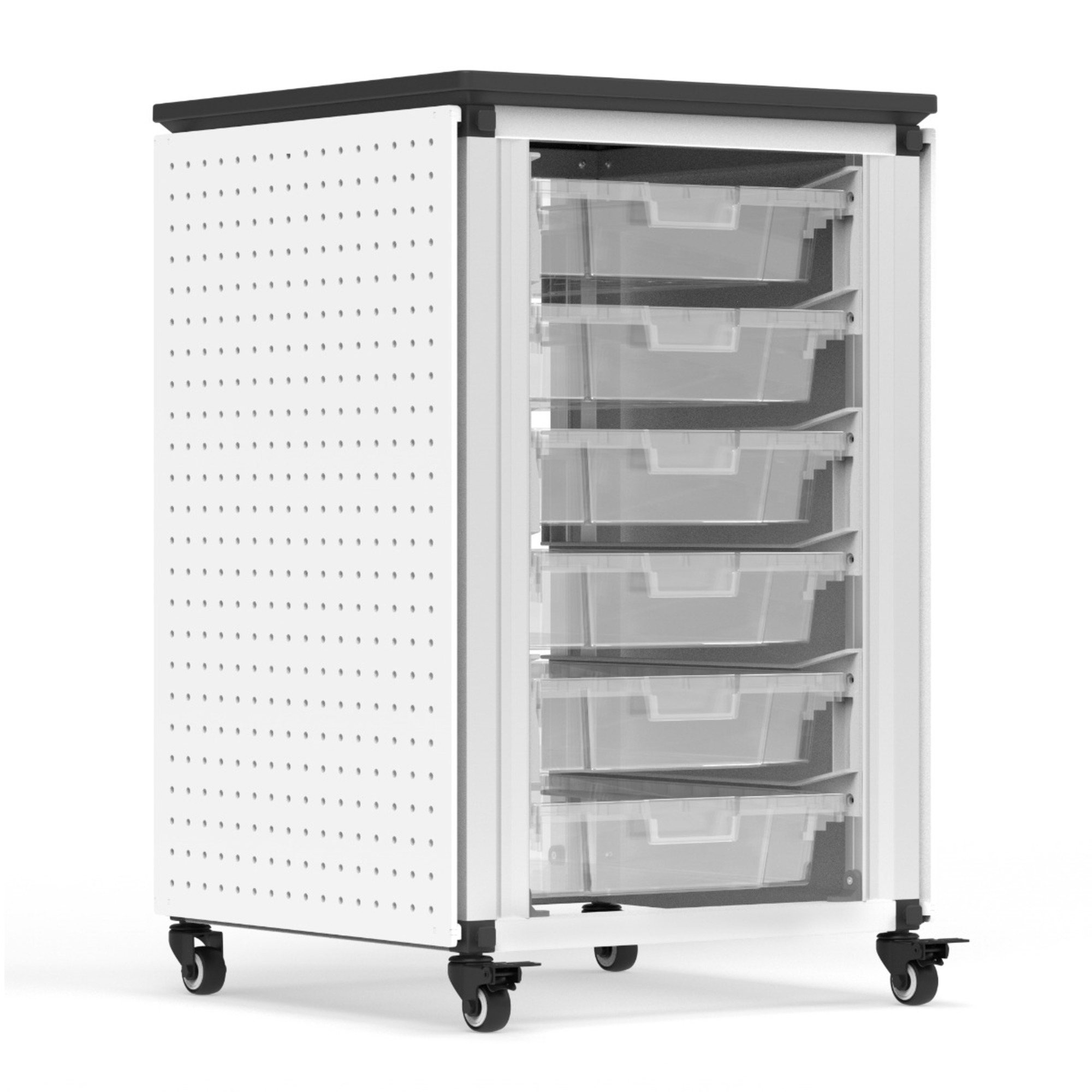 Luxor Single Storage w/ 6 Bins, Capacity 220lb. Aluminum, Model# MBS-STR-11-6S